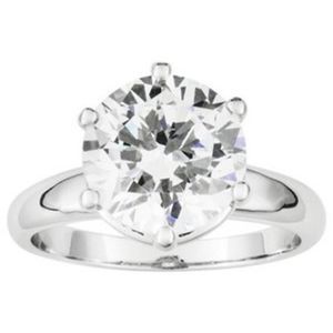 6.05ct Brilliant Cut Solitaire Platinum & 926 Ring sz 10